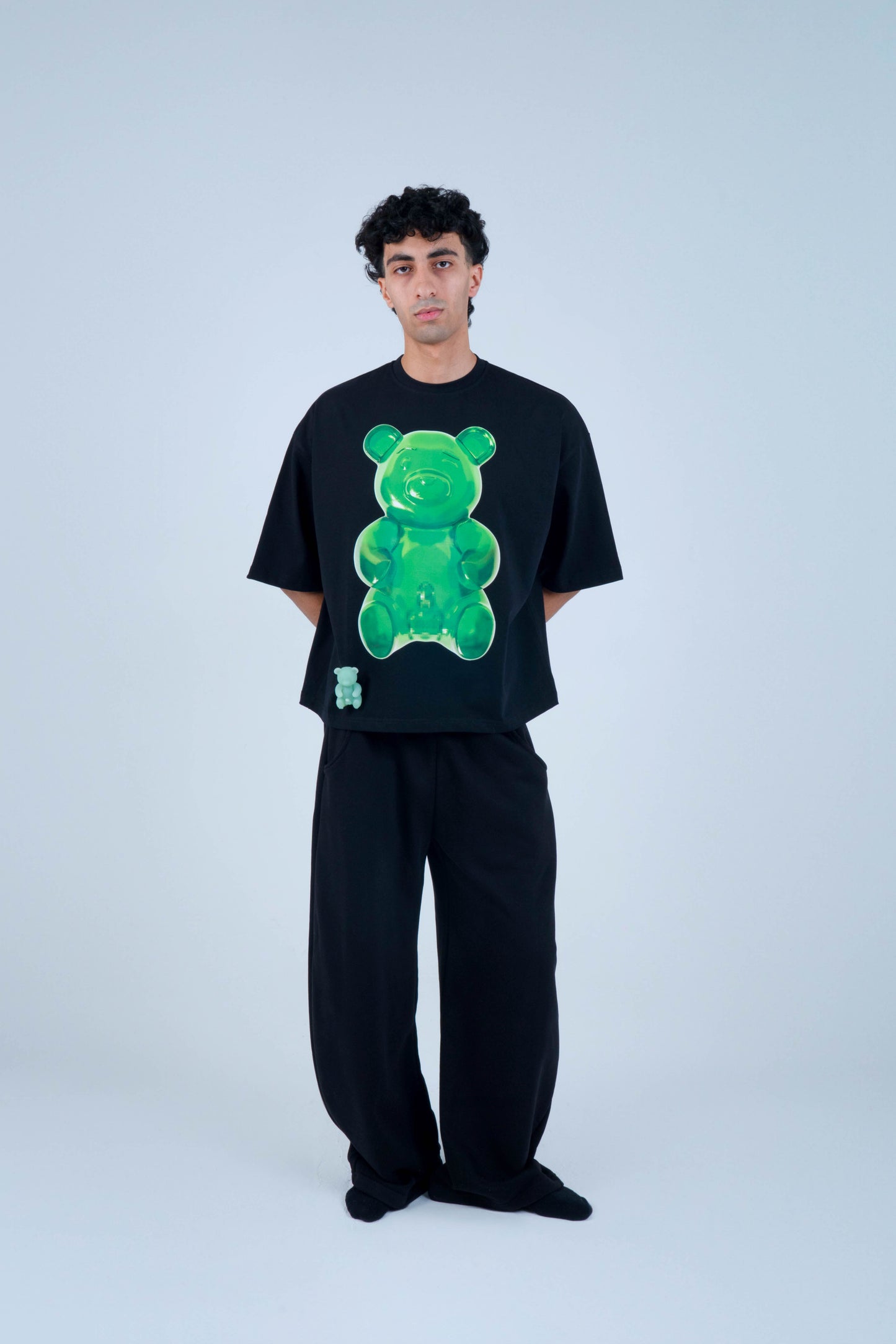 Black dirty teddy boy t-shirt