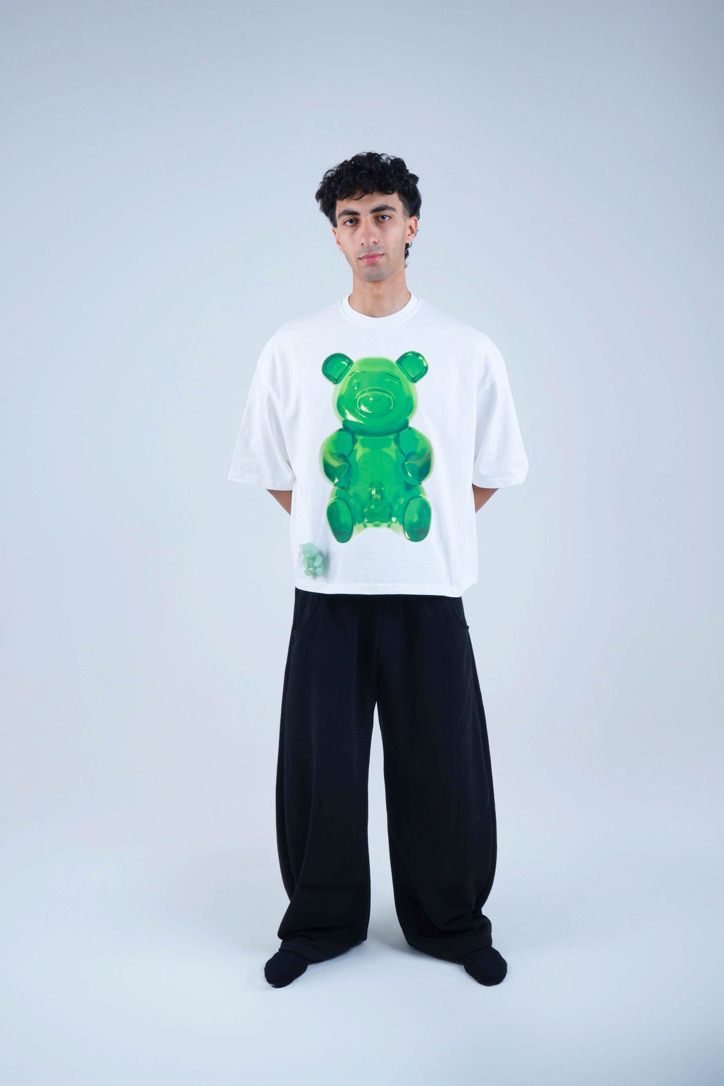 White dirty teddy boy t-shirt