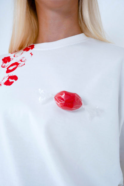 White candy lips t-shirt