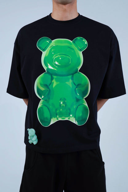 Black dirty teddy boy t-shirt