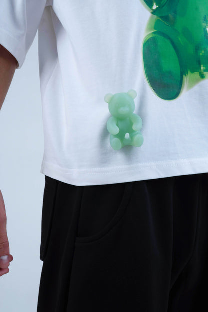 White dirty teddy boy t-shirt
